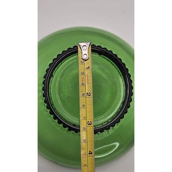 A.L. Randall Co. 1960s Green Candy Bowl with Ribbed Collar Base - Picture 8 of 8